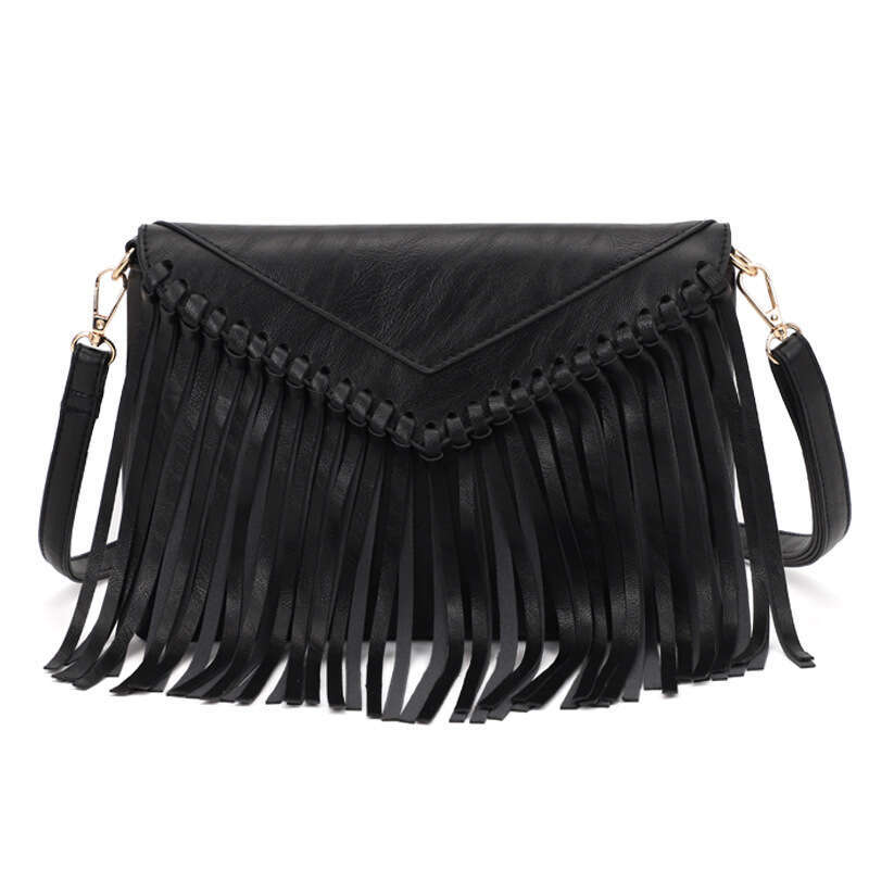 Trendy Women's New Tassel Shoulder Crossbody Envelope Small Square Bag