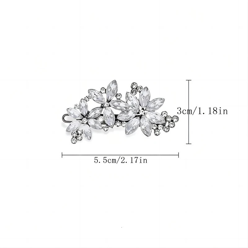 2pc Minimalist Rhinestone Crystal Womens Hair Clip Bride Hair Accessories Banquet Daily Versatile Girls Sweet Jewelry Hair Comb 250610