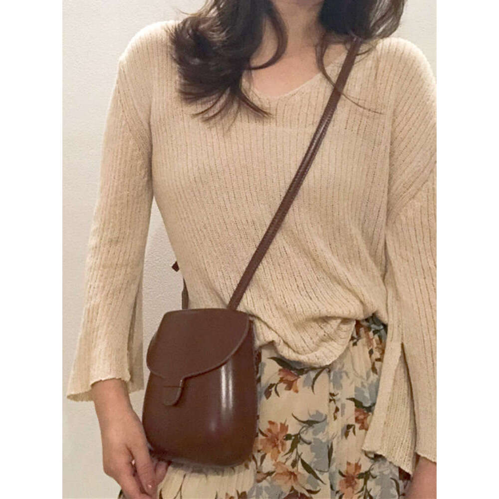 2025 New Pastoral Crossbody Ins Style Chubby Shoulder High Appearance Cute Solid Color Phone Bag