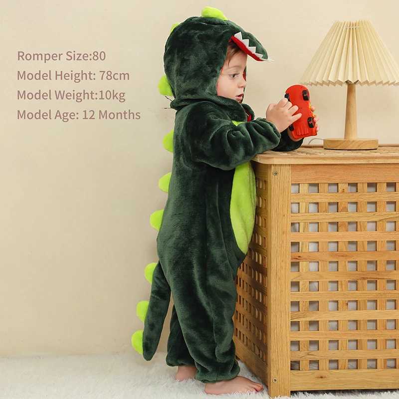 MICHLEY Dinosaur Baby Romper Todder Cartoon Kigurumi Animals Jumpsuit Clothes Infant Bodysuit Cosplay For Boy Girl Kid Halloween y250610KY0W