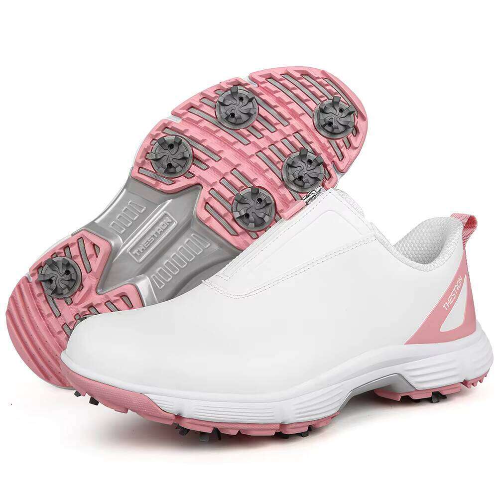 Latest High Quality Women Golf Hot Selling Fashionable Style Leather Upper Zipper Sport Shoes