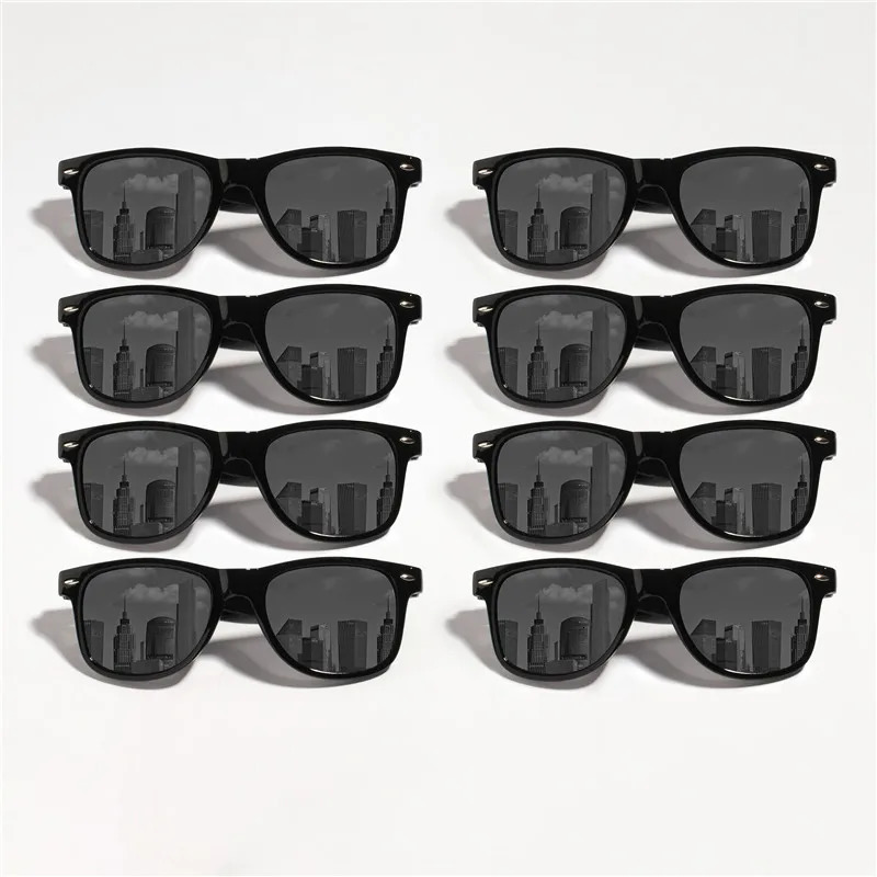10PCS Classic Black Square Fashion Glasses with Bolt Decoration For Party Pography Wedding Birthday Graduation Hiking 250530