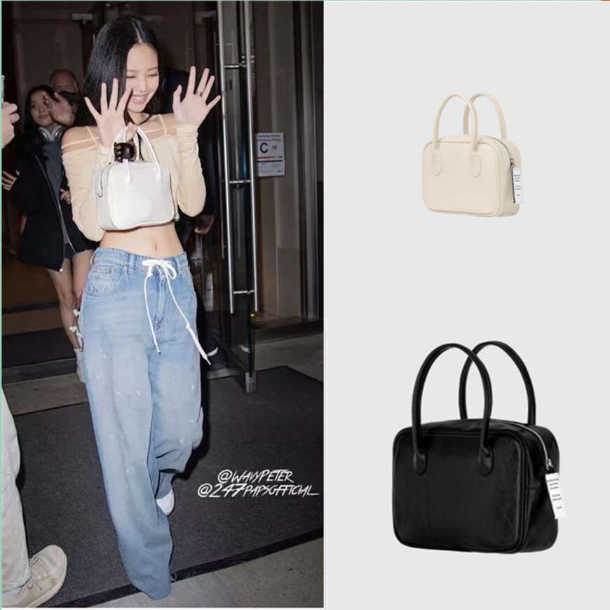 Korean NIEEH Small Square Genuine Leather Large Capacity Shoulder Handbag Crossbody Jennie Style Pillow Bag