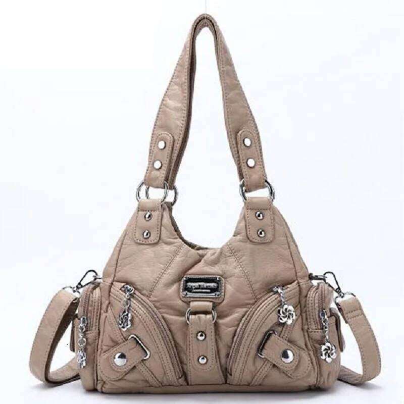 Angelkiss Women Handbags Rose Soft Tote Small Top-Handle Purse Fashion Satchel Multi-Pockets Shoulder Bag Hobos Phone Pack