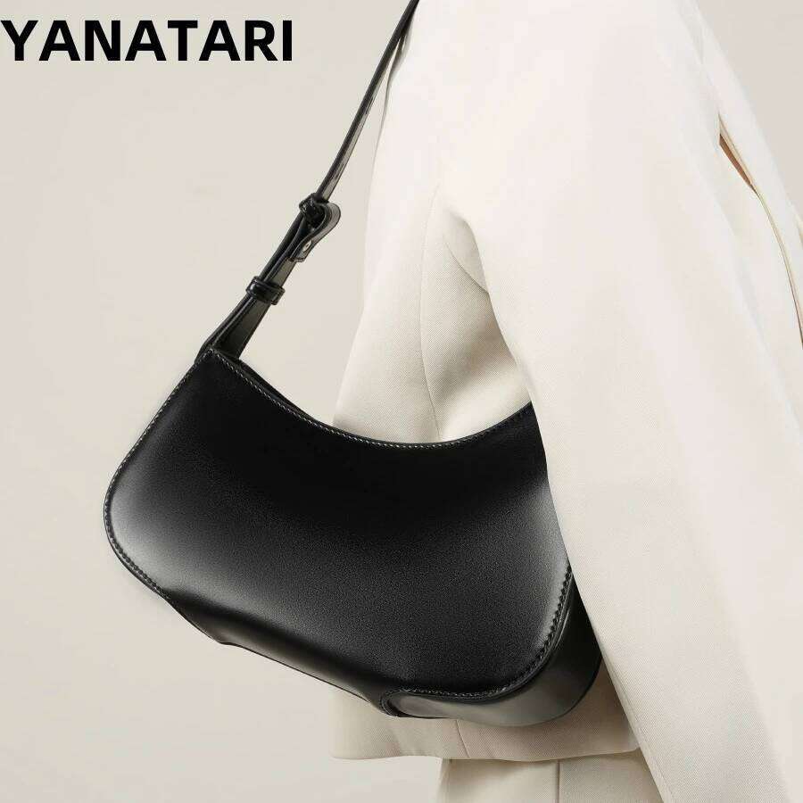 YANATARI underarm cowhide Genuine leather handbags women vintage shoulder female korean bag high quality 2025
