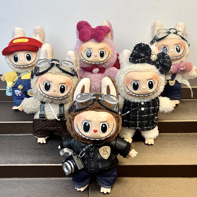 Free shipping Labubu plush toys vinyl dolls bags hanging decorations girl gifts Second generation keychain pendant What you see and what you gain