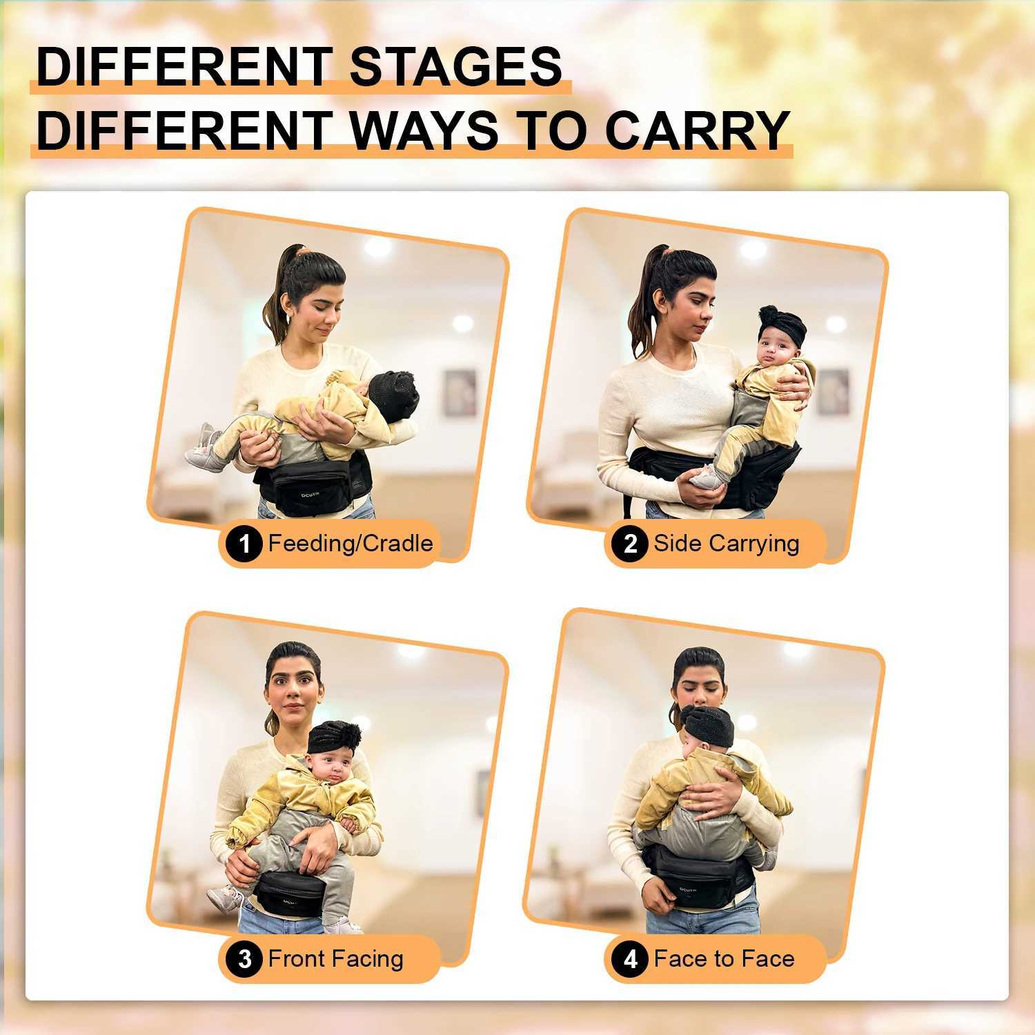 Adjustable Baby Hip Carrier Ergonomic Lightweight Waist Seat for Newborns Toddlers (6-36 Months) y2506107Q83