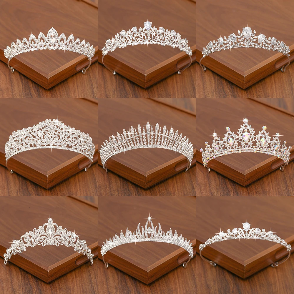 Bridal Tiara Hair Crown Wedding Hair Accessories For Women Silver Color Crown For Bridal Crowns And Tiara Women Accessories Gift 250610