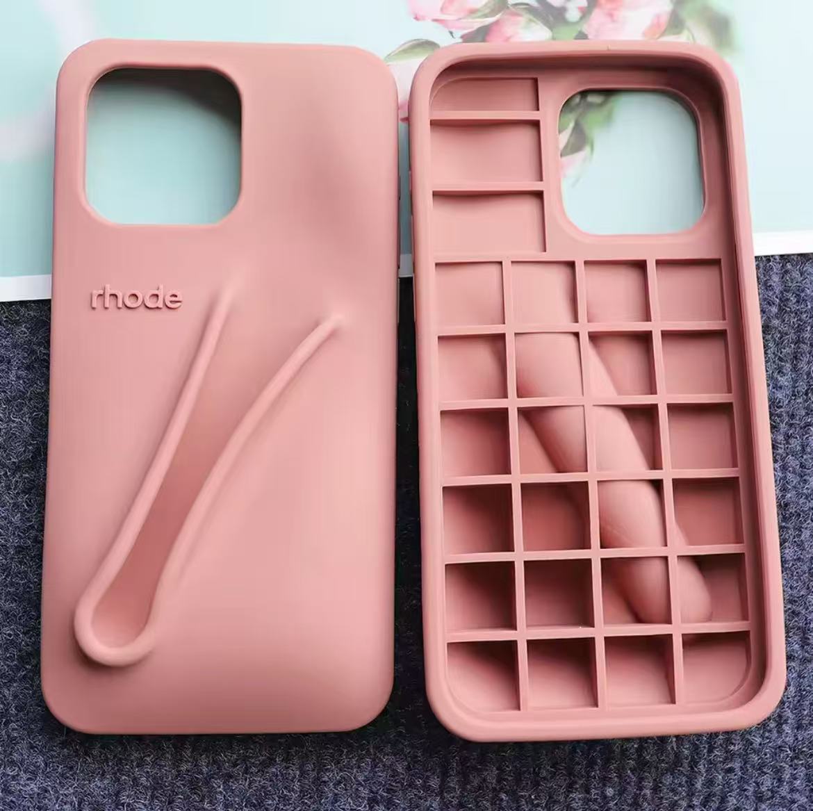 Autumn Edition New Rhode DIY Lipstick Lip Holder Soft Silicone Case for IPhone 16 15 14 13 12 11 Pro Max Plus Phone Stand Cover