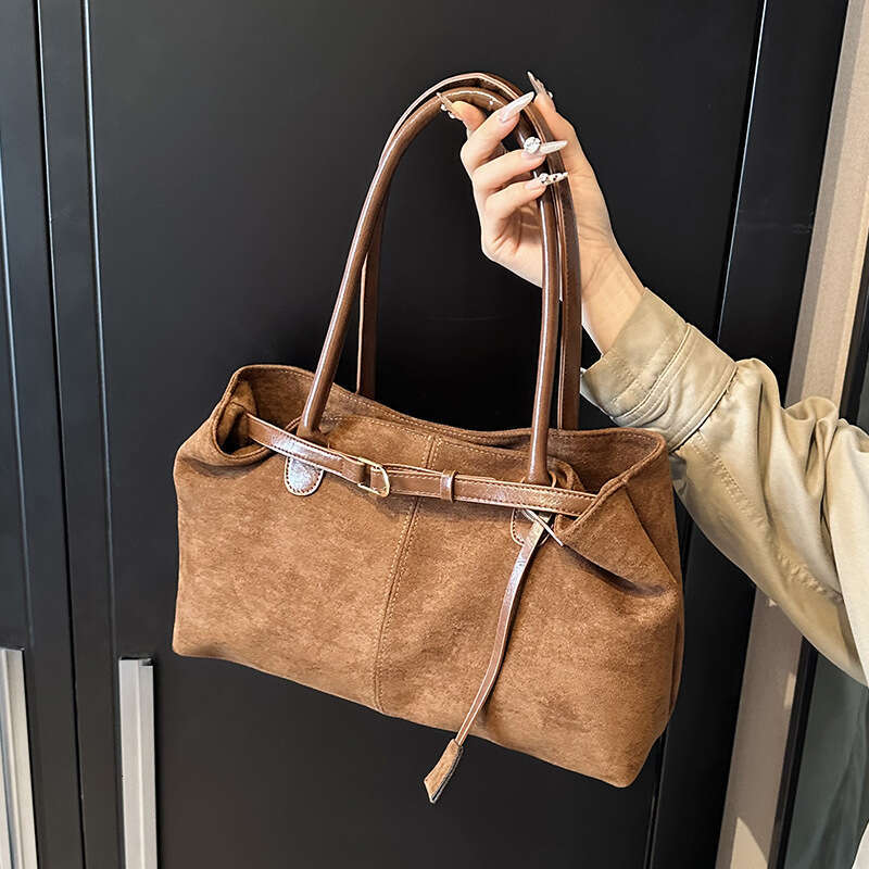 Autumn Winter Large Capacity Suede for Women 2024 New Casual Commuter Shoulder Handheld Tote Bag
