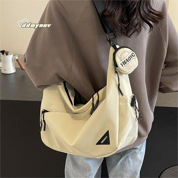 Large Capacity Canvas for Women 2025 New Versatile Casual Simple Dumpling High-end Trendy Crossbody Bag ddmynov