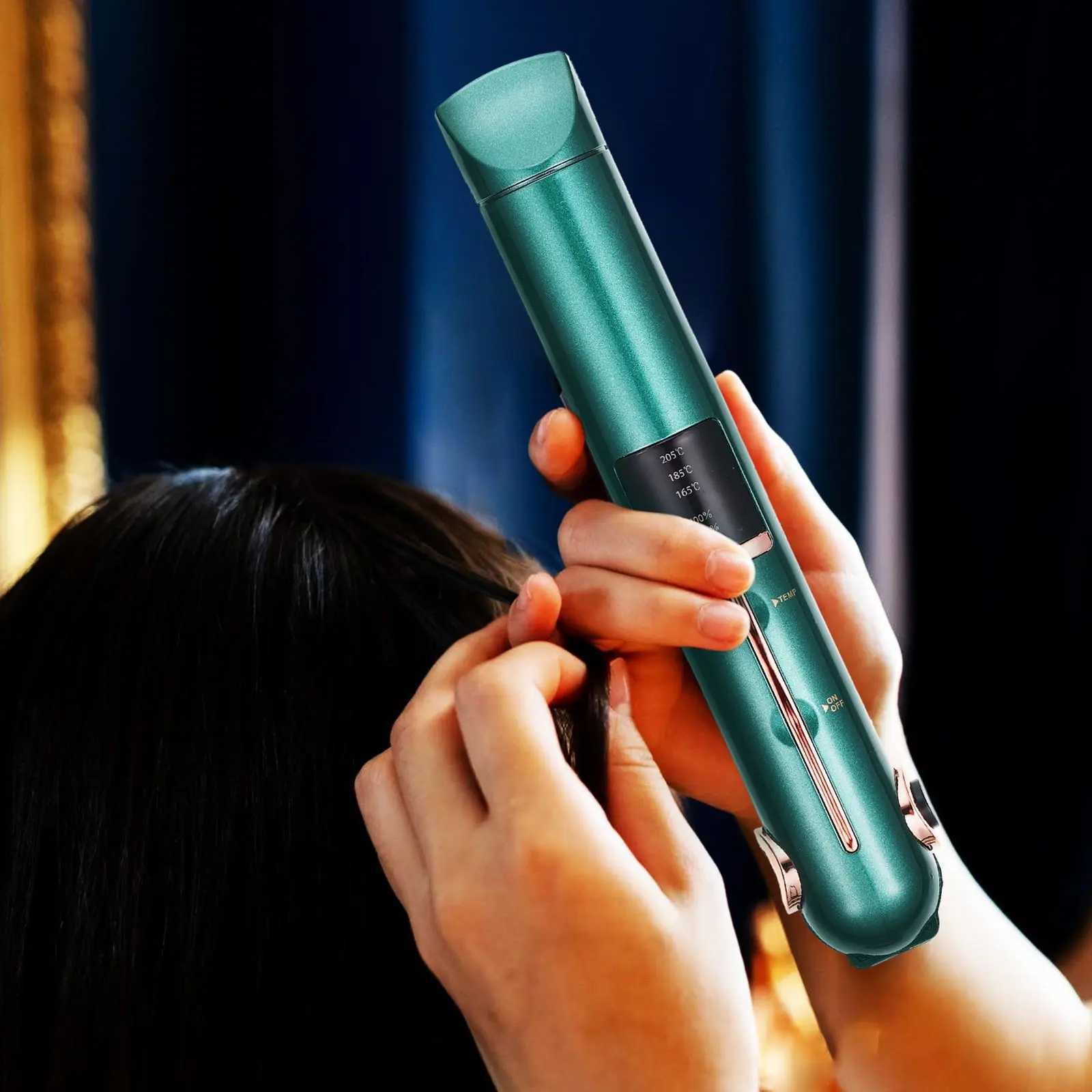 Portable Wireless ABS Adjustable Temperature Styling Hair Straightener Tools Travel Portable Curling Wand Straightener W250610