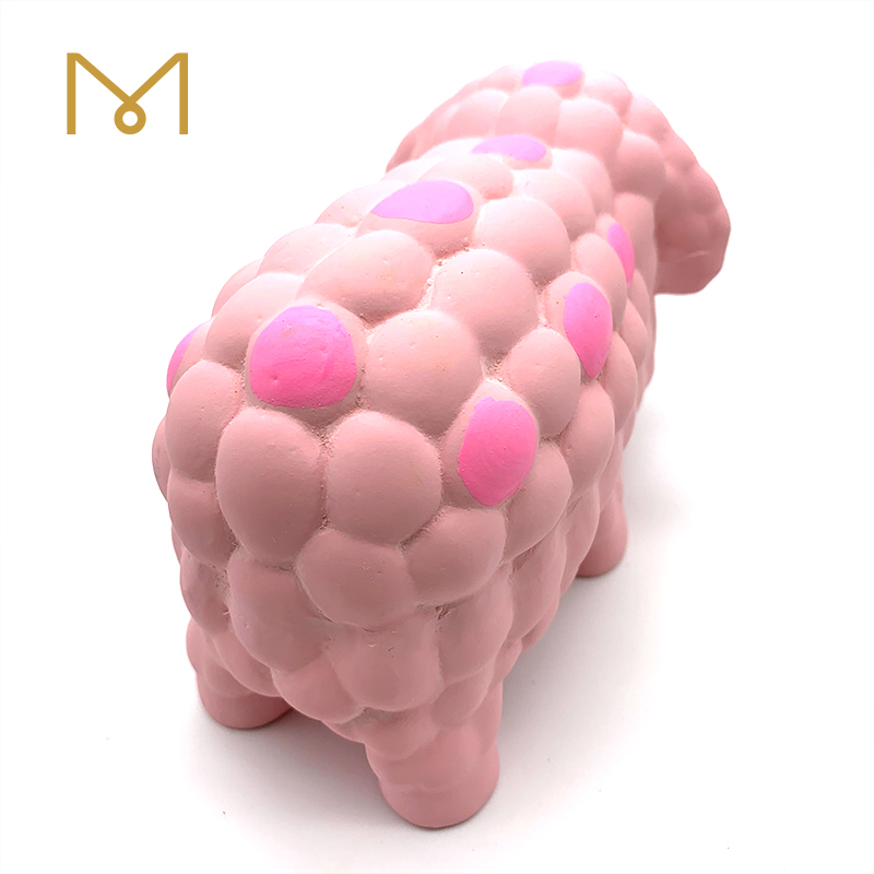 Interactive Latex Sheep dog Toy Pink Cute Natural Rubber Screaming Funny Squeaky Custom Latex Non toxic Soft Chew Toy for Dogs 2pcs/Pack