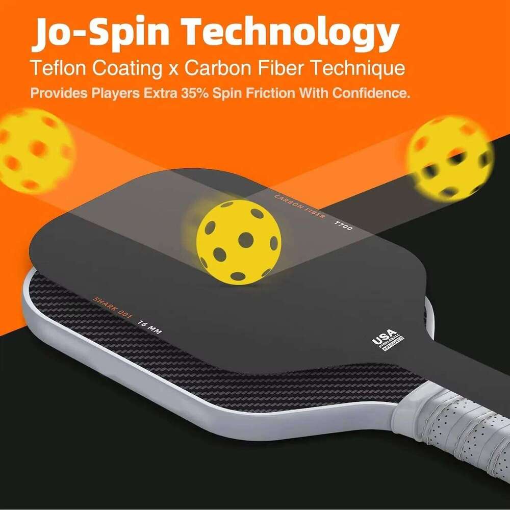 T700 Pickleball Paddle Carbon Fiber Matte Surface 16mm Enhanced Sweet Spot Control Power Grip Non Slip Compatible with Usapa New