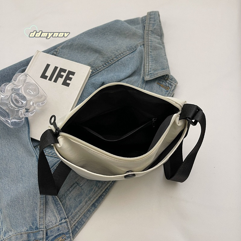 Canvas Women Summer 2024 New Niche Fashion Simple Shoulder Crossbody High-end Dumpling Bag for Ladies ddmynov