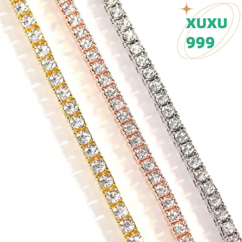 OACOCA Multi Size S925 Silver Moissanite Tennis Necklace Popular Pop Celebrity Same Style Party Style Gift Trend Men and Women Chain