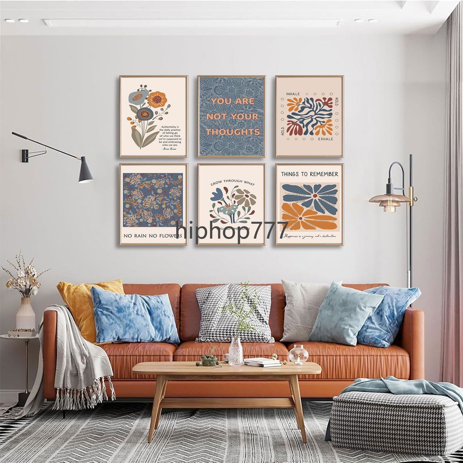 6 Mental Health Posters Bohemian Style Motivational Psychology Wall Decor Pictures Therapy Office Wall Art Inspirational Positive Quotes Canvas Poster