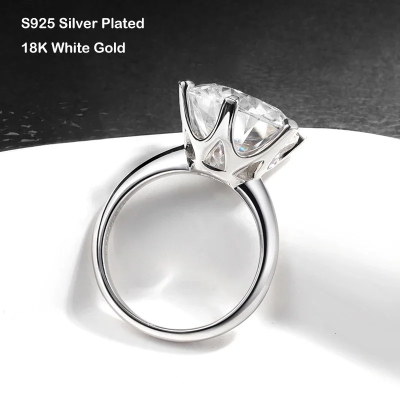 EWYA GRA Certified 0.5-10CT D Color Solitaire Engagement Rings for Women Silver 925 Wedding Bridal Big Diamond Band 250610