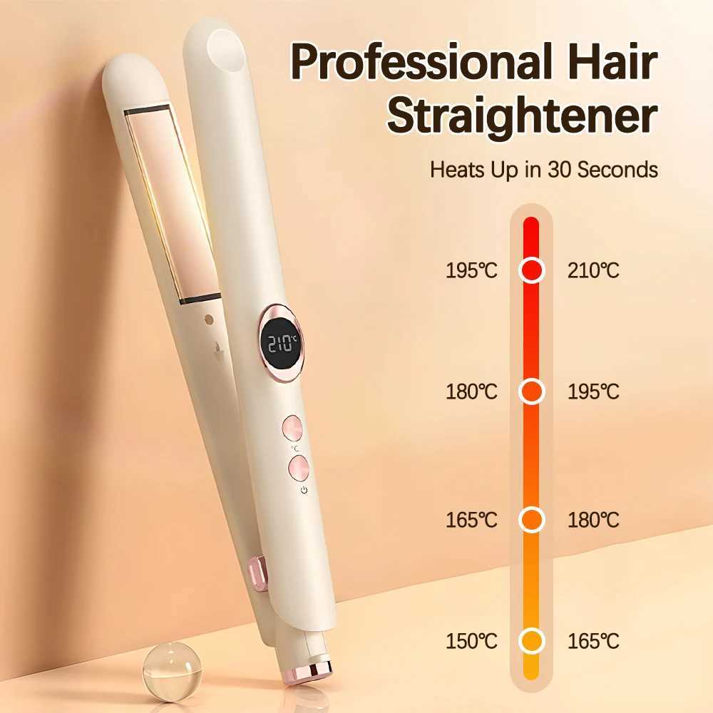 Mini Hair Flat Iron 2 in 1 Hair Straightener Curler Portable 12 Adjustable Temperature Hair Styling Straightening Curling iron W250610