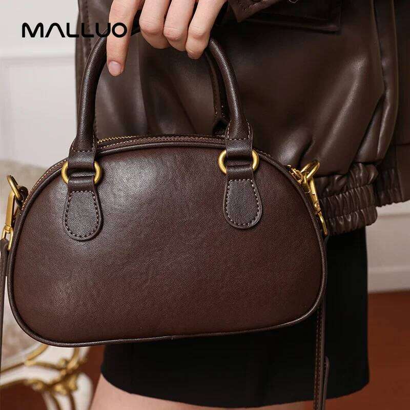 Women Natural Cow Leather Shoulder Bags Retro Soft Cowhide Bag Lady Female Commute Design Handbags For Ladies 2025
