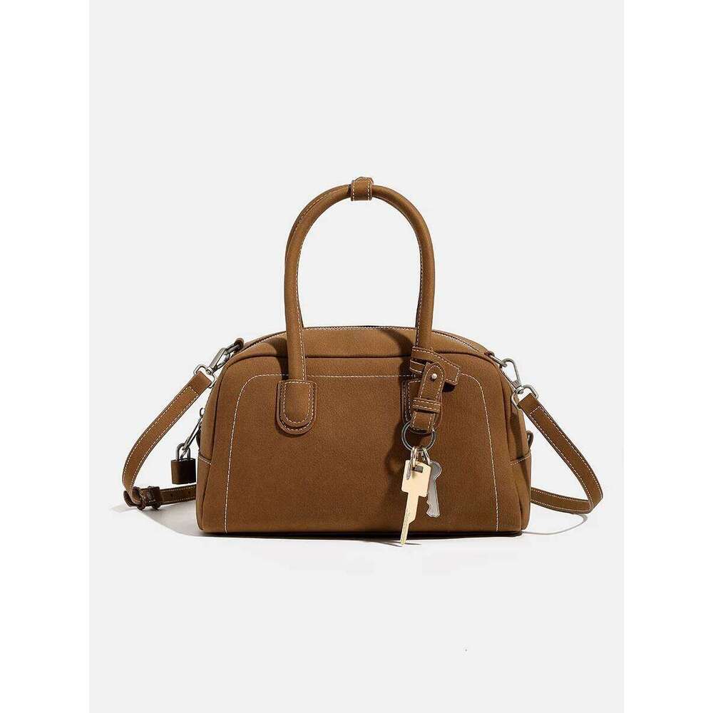 2024Fall And Winter New Boston Women's Niche Style Large Capacity Retroeasiest For Match Crossbody Satchel Bag