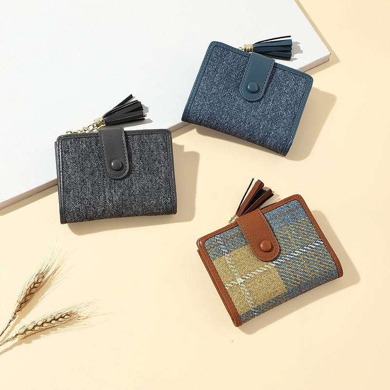 Free Shipping 2025 New Designer Bag High-end Short Coin Bag INS Style Tassel Women's Wallet Exquisite And Practical Simple Card Bag