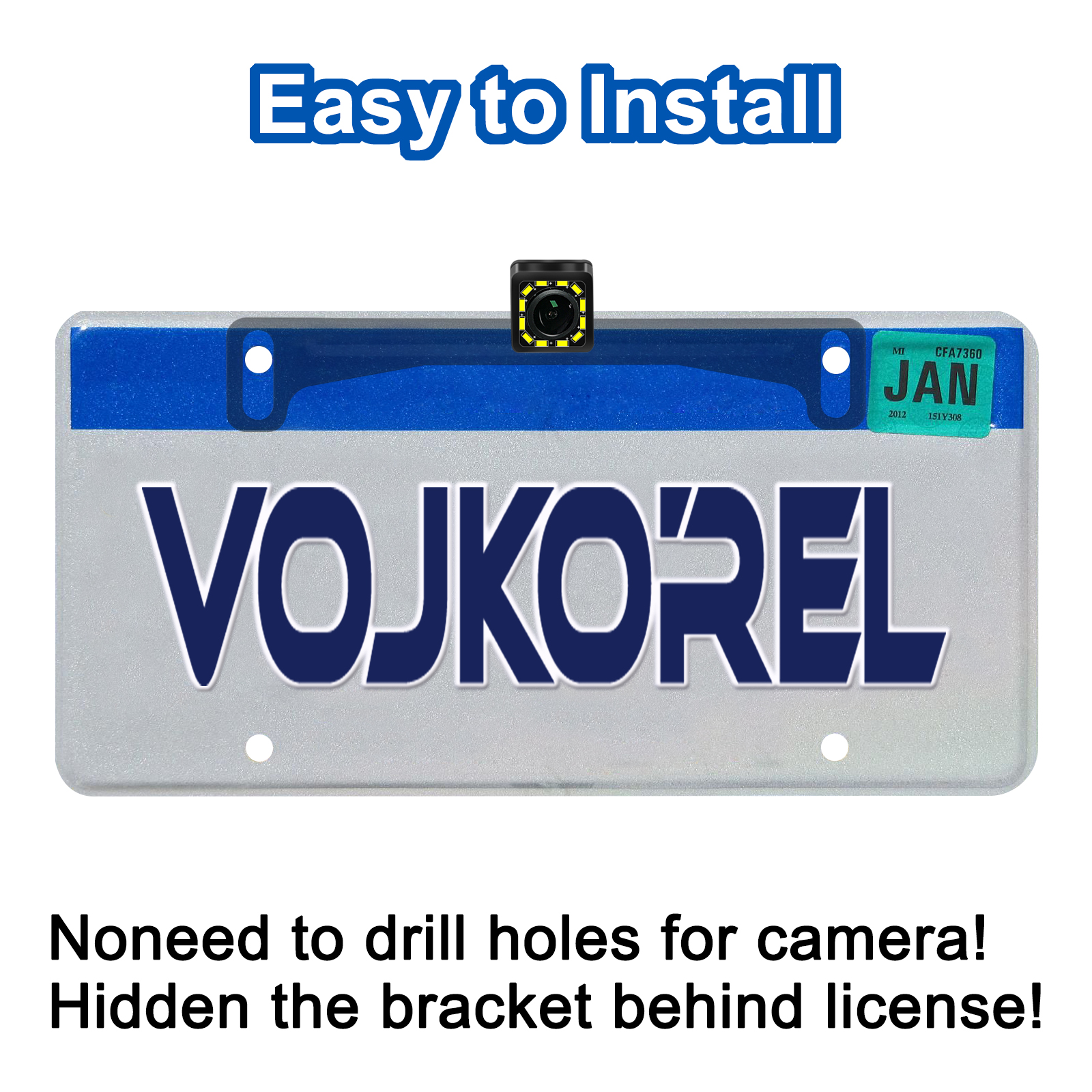 Universal Car Rear View Camera License Plate Bracket Backup Camera License Plate Mount Rearview Cam Mount Bracket