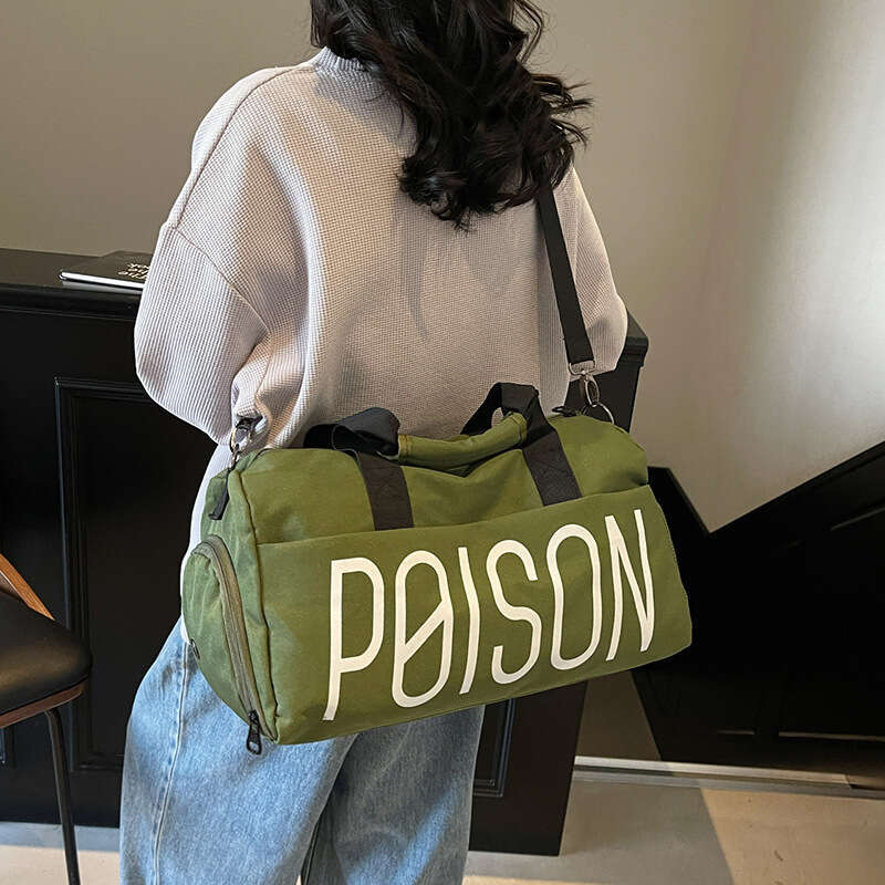 Korean Style Crossbody Baseball Color Block Handheld Large Capacity Cylinder Sports Mommy Travel Bag