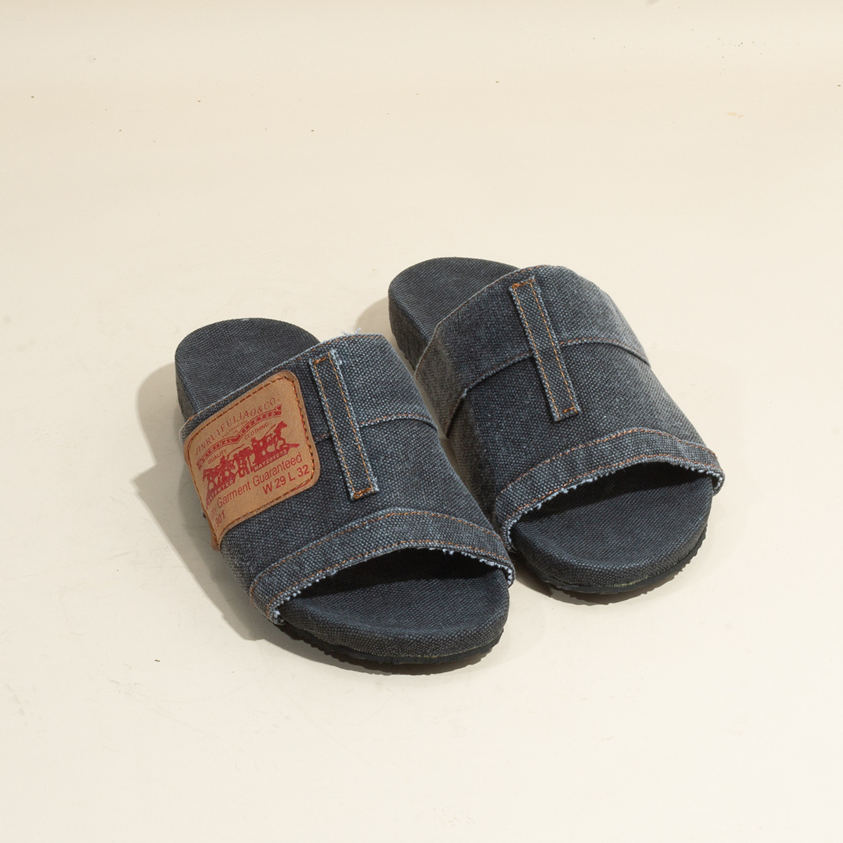 2024 Fashion Denim Slipper Female Shoes Non-slip Comfortable Summer Flat Slippers Woman Slides Outdoor Beach Casual Shoes Women