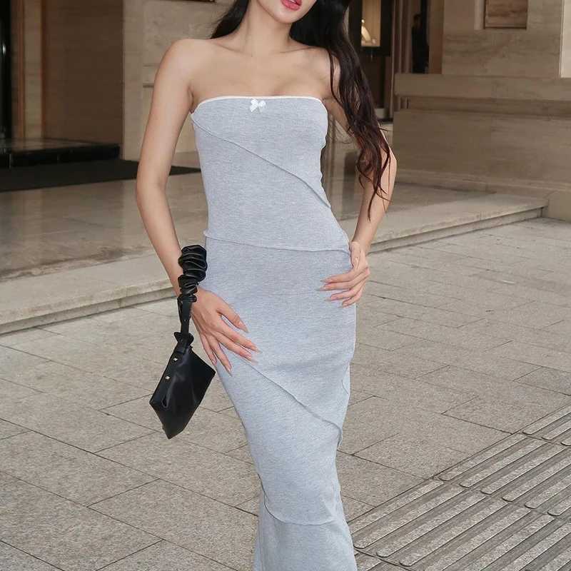 Strapless Sexy Dress Women Summer New Fashion Print Sleeveless Strap Off Shoulder Dress Bodycon Casual Elegant Club Party Dress XJ250610