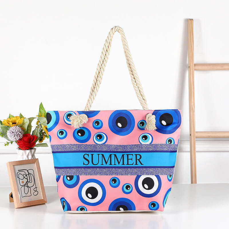 New Digital Print Single Shoulder Canvas Travel Large Capacity Beach Bag