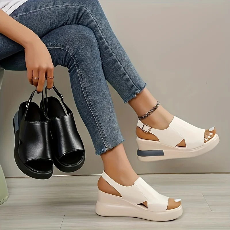 2025 Comfortable Platform Wedge Sandals Suitable for Womens Open Toe All Season Casual Shoes Suitable for Daily Wear 250604