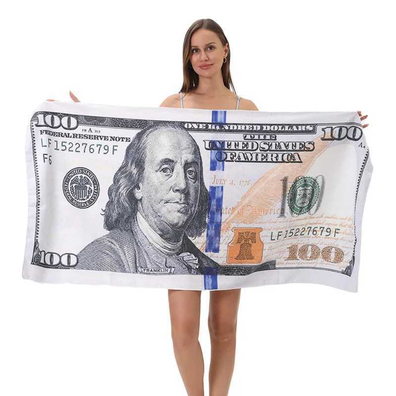 Microfiber Beach Towel Quick Dry Absorbent Bath Towel Hundred Dollar Print Perfect for Beach Travel Camping Party Vacation S25610