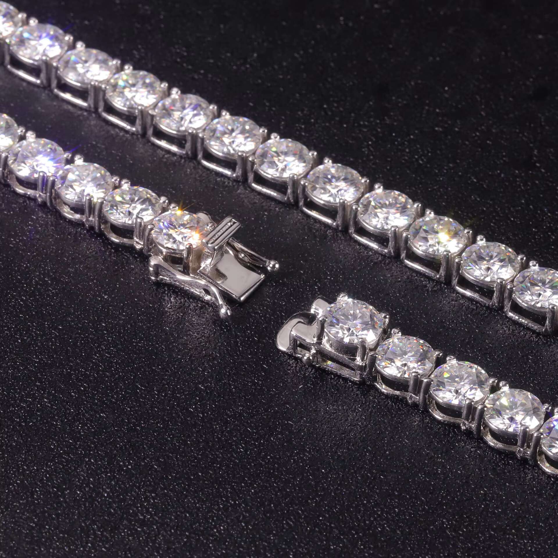 Non Tarnish 925 Silver Jewelry Iced Out Cuban Link Chain Necklace Moissanite Chain Choker Tennis Chain Necklace