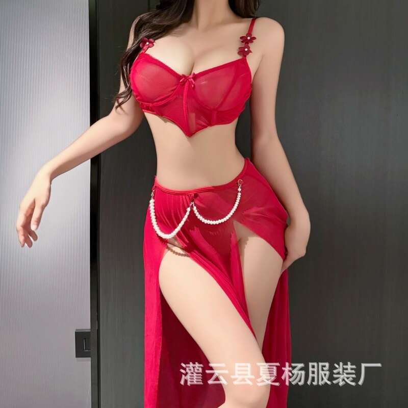 Spell Lingerie Porn Suits Sexy Pure Desire High Quality Lingerie Mesh Color Block Underwire Fishbone Passion No Removal Two Piece Set Bellyband Sexy L