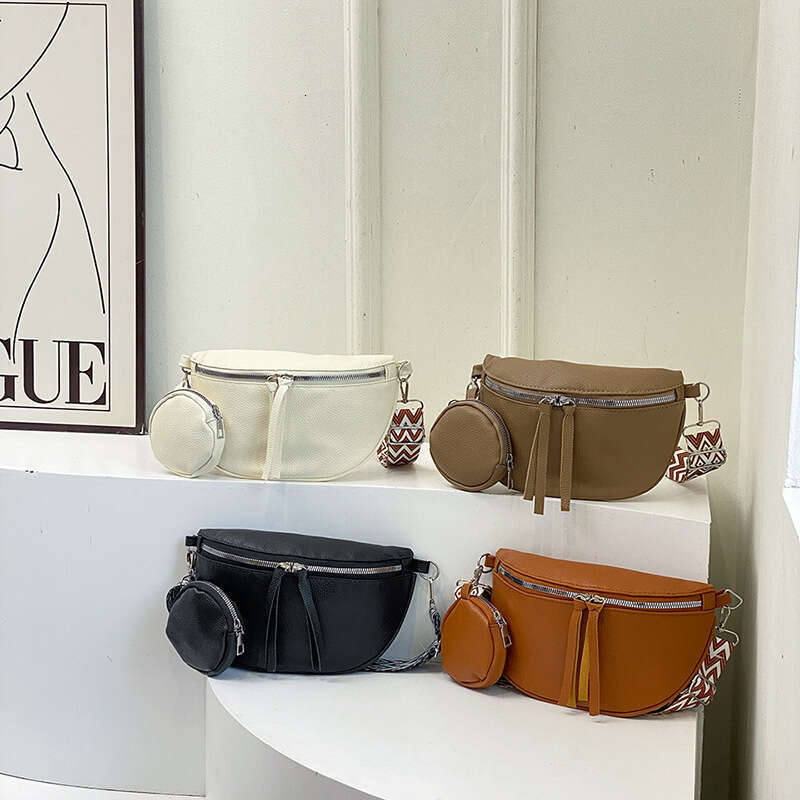 Niche Design Women's Chest 2024 New PU Texture Single Shoulder Crossbody Solid Color Simple Fashion Waist Bag