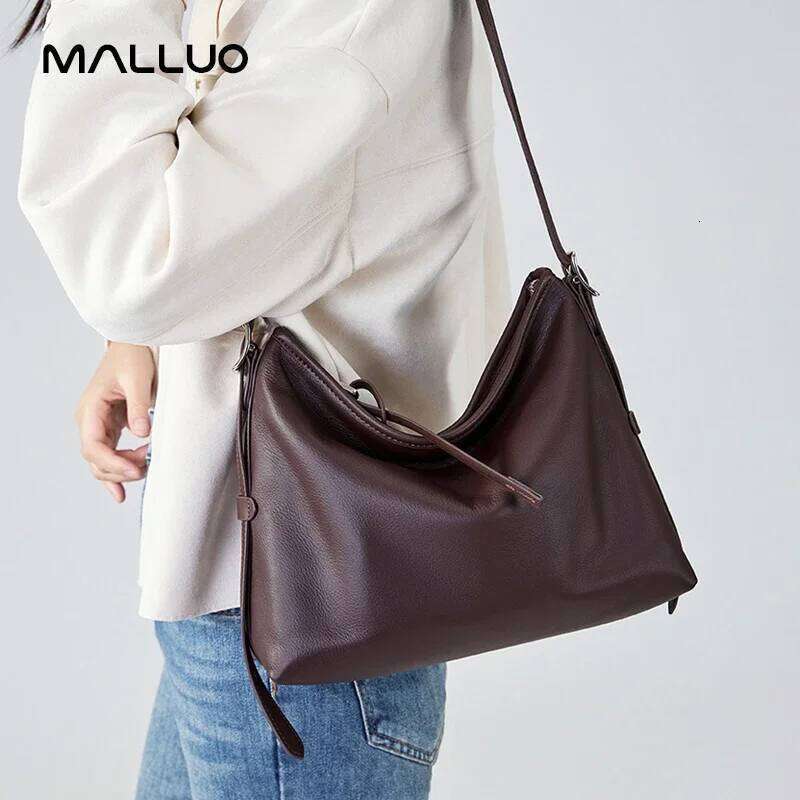 Cowhide Genuine Leather Handbags Women Casual Shoulder Bag Female Fashion Shopping Retro Large Designer Ladies Bags New