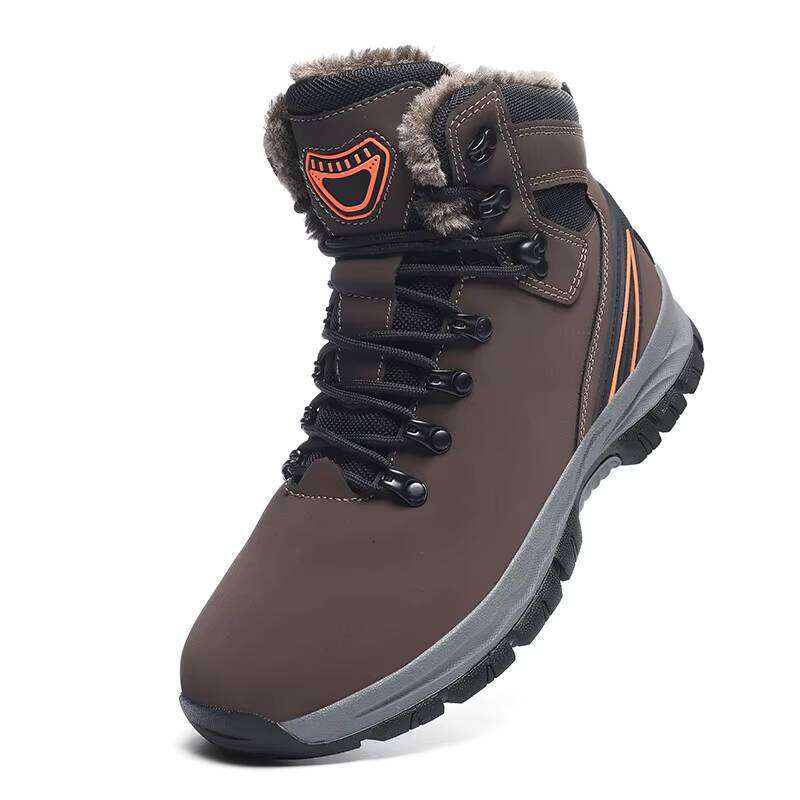 Wholesale Big Size Outdoor Factory Price Men Add Fur Keep Warm Sport Hiking Boots Winter Shoes