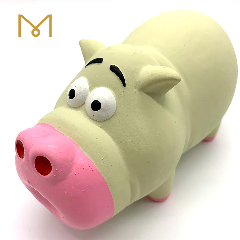 Latex Pig Chew Dog Toys Pink Wholesale Squeaky Natural Soft Rubber Pet Dog Toy 2pcs/Pack