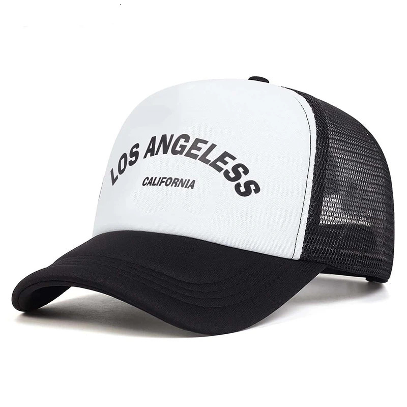 Men Women LOS ANGELES Baseball Cap Fashion Summer Breathable Mesh Caps Hats Unisex Trucker Caps Hip Hop Caps Gorras 250610