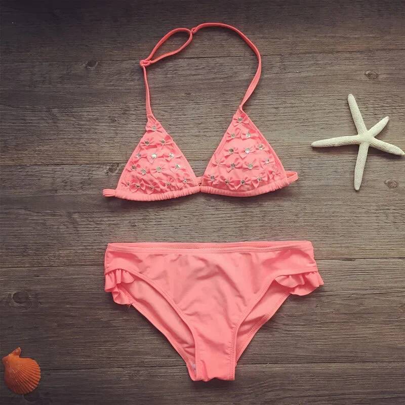 5-12 Years Children Bow Girls Swimwear Baby Kids Biquini Infantil Swimsuits Bikini Girl 2020 New Summer Bathing Suit