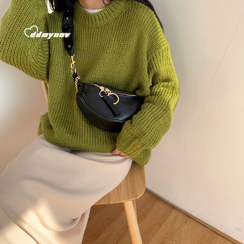 2025 Trendy New Daily Waist for Women Ins Style Chest Single Shoulder Crossbody Fashion Casual Chain Small Bag ddmynov