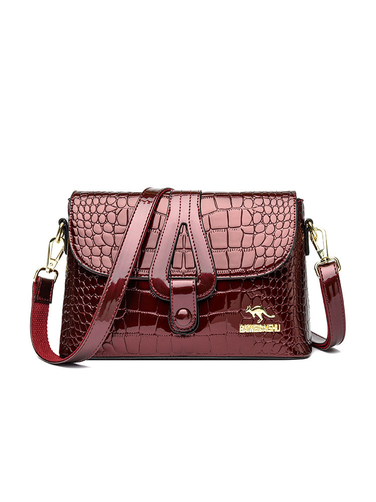 Free Shipping Luxury Women's Designer Genuine Handbag Leather Small Square Bag Casual Shoulder Crossbody Bag Versatile Large Capacity Middle-aged
