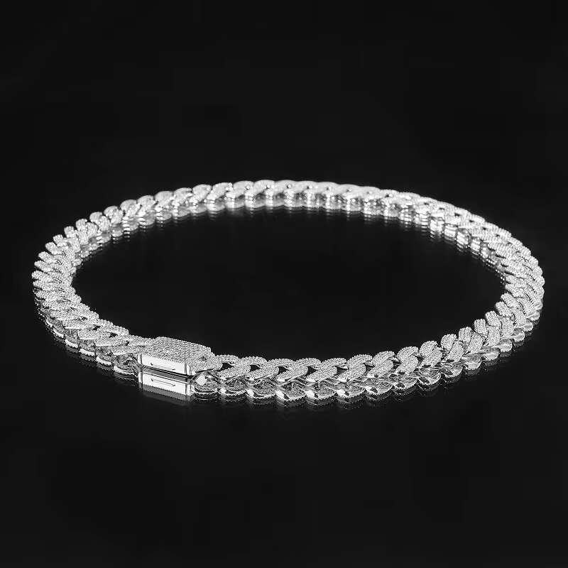 OACOCA Custom High Quality 925 Silver Cuban Link Chain 14mm Moissanite Hip Hop Jewelry Gold Plated Iced Out Cuban Man Necklace