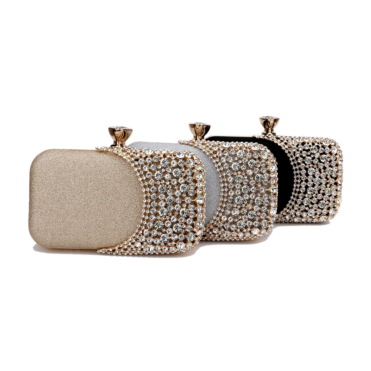 Hollow Out Fashion Women Evening Bags With Diamonds Shoulder Chain Handbags Wedding Bridal Female Purse Sequined Holder 250605