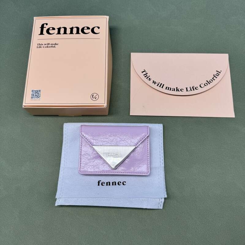 Korean Niche Fennec Patent Leather Classic Triangle Portable Card Coin Purse Multicolor Wallet ID Holder Trendy