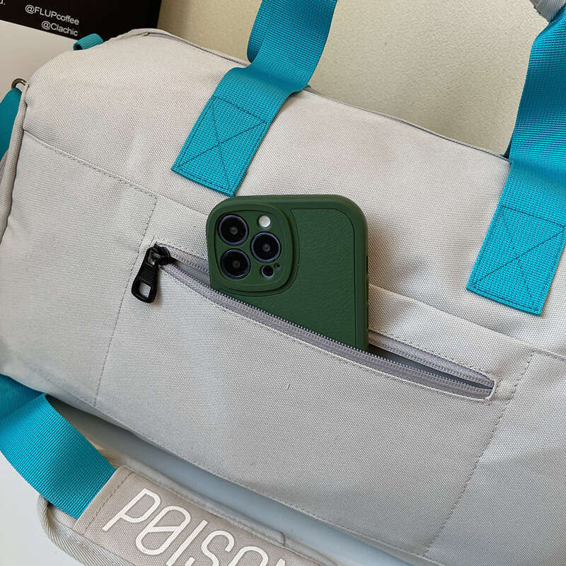 Korean Style Crossbody Baseball Color Block Handheld Large Capacity Cylinder Sports Mommy Travel Bag