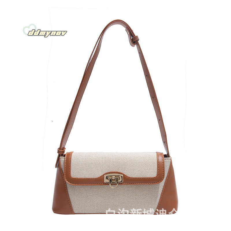 Crossbody for Women 2025 Trendy New Niche Shoulder Color-Block Casual Commuter Versatile Underarm Bag ddmynov