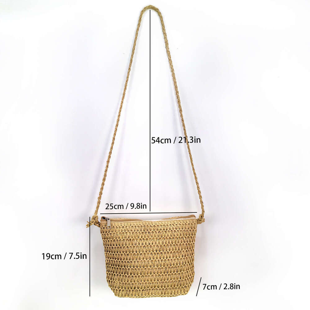 2024 Women's Shoulder Fashion Travel For Girls Commuting Daily Versatile Straw Bag 250531