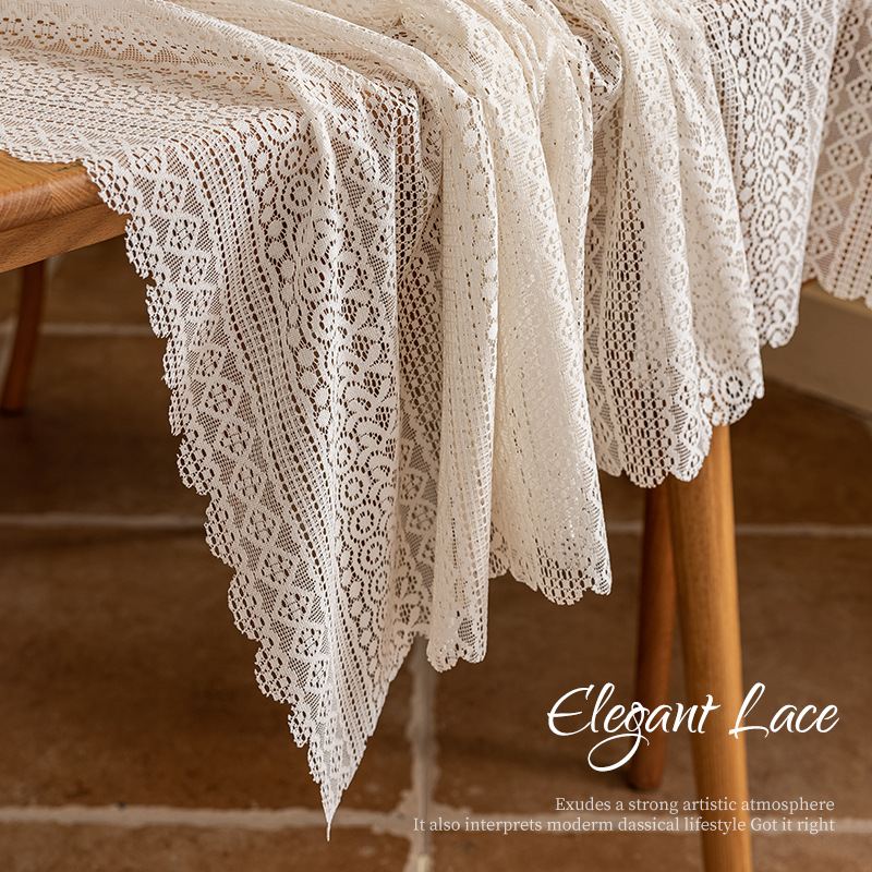 Lace tablecloth, dustproof decorative coffee tablecloth, home tablecloth L2D801